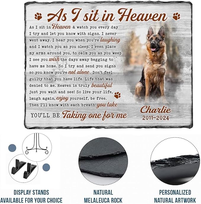 Dog Memorial Gifts for Loss of Dog, Personalized Dog Memorial Stone, Pet Memorial Gifts, Pet Loss Gifts, Pet Memorial Stones, Cemetery Decorations for Grave, Cat Memorial Gifts, Gifts for Cat Lovers