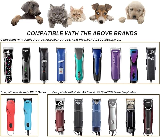 Audoc 40 Blades for Dog Grooming Blades Compatible with Andis,Oster A5,Wahl km10 Dog Clippers,Size-#40, 1/100-Inch Cut Length (0.25mm) (3pcs #40)