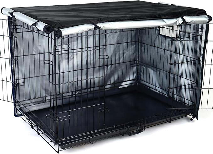 kefit Dog Crate Cover 54 inch, Kennel Cover for Wire Dog Cage, Black
