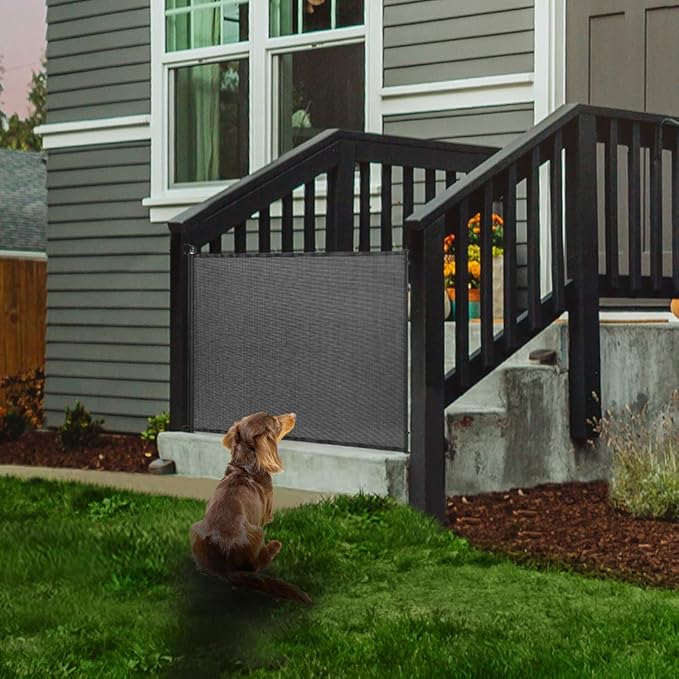 EasyBaby Extra Wide Retractable Baby Gates, 33" Tall, Extends up to 71" Wide, Black/Child Safety, Pet Gates for Stairs, Doorways, Hallways, Indoor and Outdoor