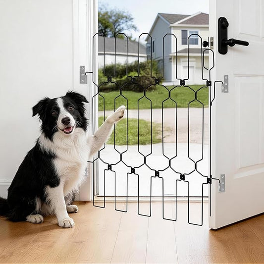 Retractable Dog Gate for Front Door, 35" Safety Metal Pet Gate for Dogs When Opening, Easy Install Front Entry Dog Door Barrier