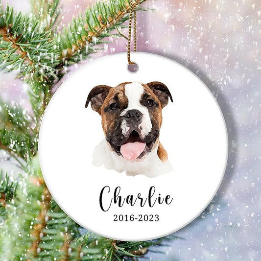 Custom Pet Memorial Ornament with Photos, Personalized Christmas Ornaments, Memorial