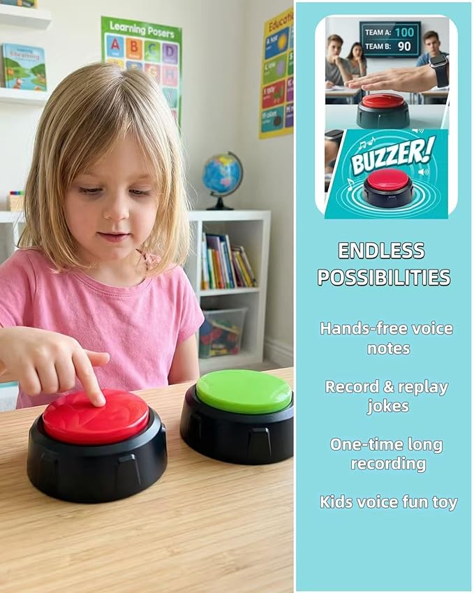 Dog Buttons for Communication, Recordable Button for Dog Starter Training, 30-Second Clear Speech Recording Pet Talking Buttons for Cats and Dogs, Non-Verbal Kids Speech Aid(Red, Colour)