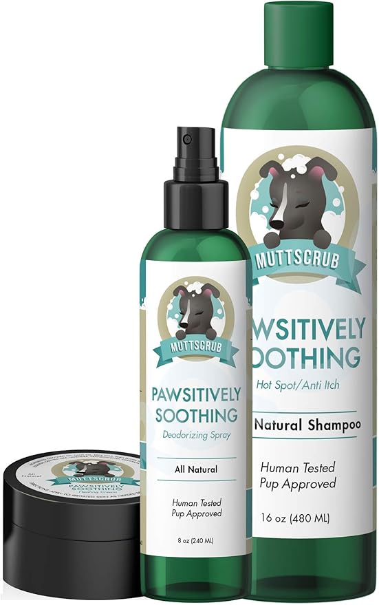 MUTTSCRUB Pawsitively Soothing All Natural Healing Lotion for Dogs - Stops Itching, Redness, and Irritation