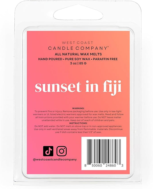 Pet Safe Wax Melts for Dogs | Non Toxic Soy Wax Melts | Natural, Paraffin-Free, Clean Burning | Odor Eliminating Wax Cubes | Sunset in Fiji