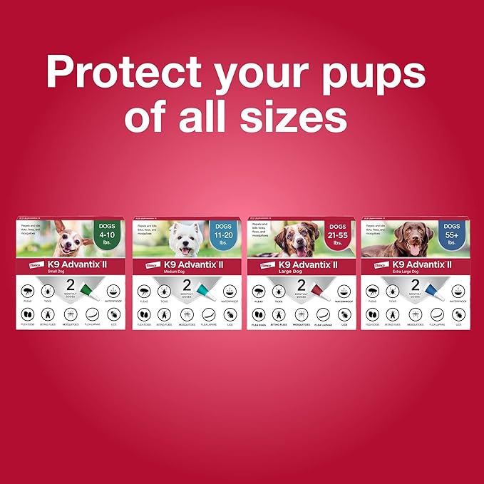 K9 Advantix II Small Dog Vet-Recommended Flea, Tick & Mosquito Treatment & Prevention | Dogs 4-10 lbs. | 3-Mo Supply