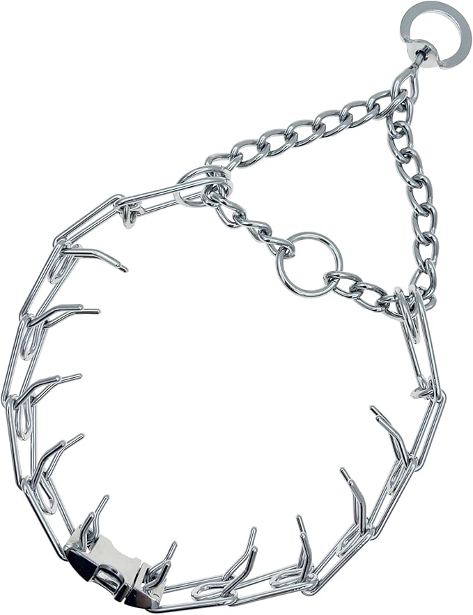 Adjustable Dog Ｎo Pull Ｃollar for Small Medium Large Dogs (Silver, XL)