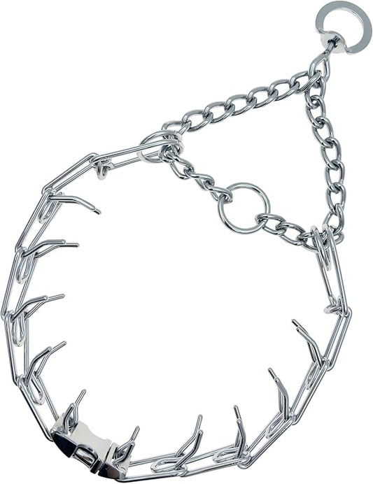 Adjustable Dog Ｎo Pull Ｃollar for Small Medium Large Dogs (Silver, XL)