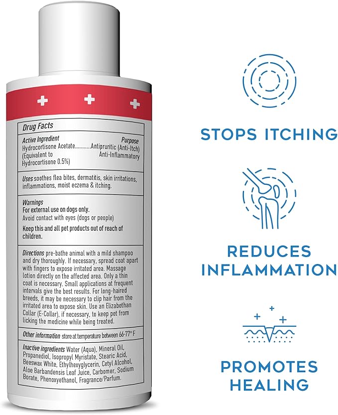 DOGSWELL Remedy + Recovery Hydrocortisone Lotion for Dogs (4 oz.) and Farnam Sulfodene Dog Wound Care Ointment (2 oz.)