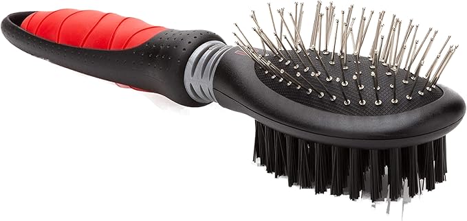 Mikki Dog, Cat Combi Brush Removes Knots, Tangles -2 sided -Nylon and Ball Pin for Small to Medium Pet
