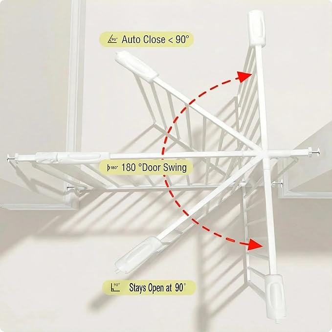 Baby Gates Extra Wide 71.5-76.4 Inch Large Baby Gates for Stairs Tension Pet Dog Gates Indoor for Doorways No Drilling Pressure Mounted Pet Gates for Kids
