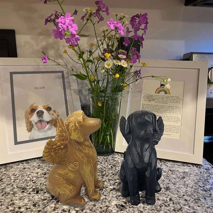 Angel Dog Statue, Memorial Gift for Dog Loss - Angel Wings
