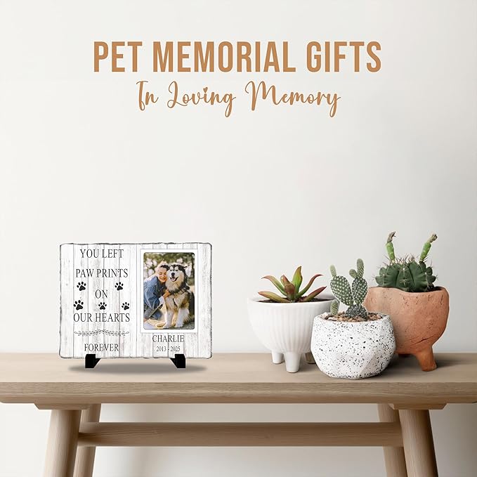 Custom Pet Memorial Personalized Cat Memorial Headstone | Best Remembrance Gifts with Photo in Loving Memory Dog Loss Gift | Personalized Gifts for Pet Lovers in Memory of Dog Garden Stone