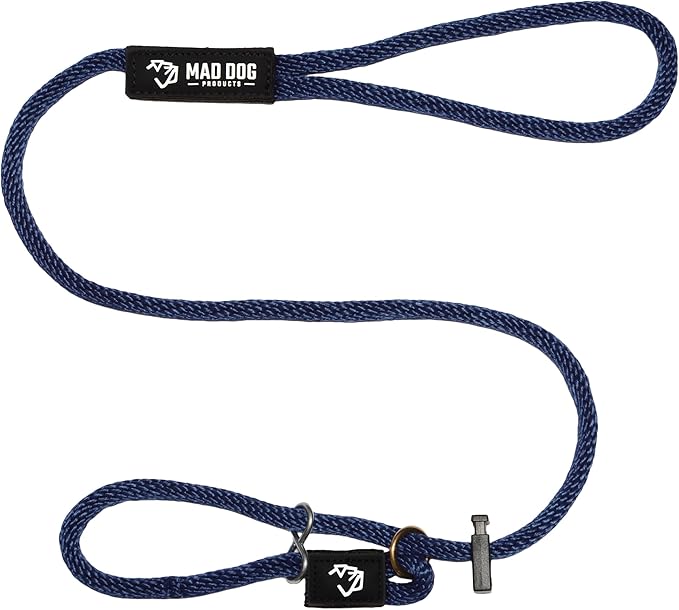 Mad Dog Products Easy Leader Dog Leash 3/8" x 8' Navy Signature Rope - Made in USA
