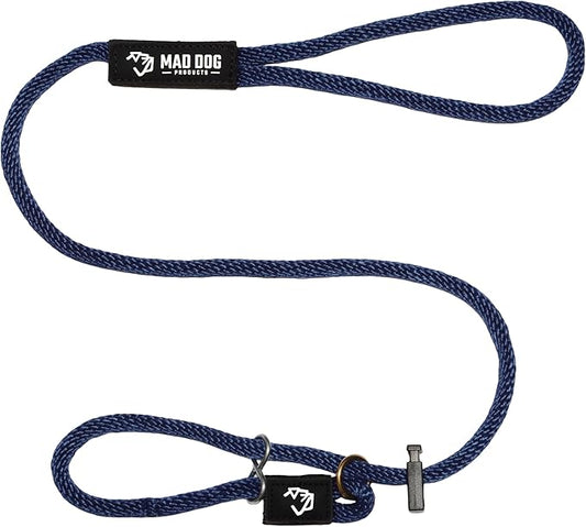 Mad Dog Products Easy Leader Dog Leash 3/8" x 6' Navy Signature Rope - Made in USA