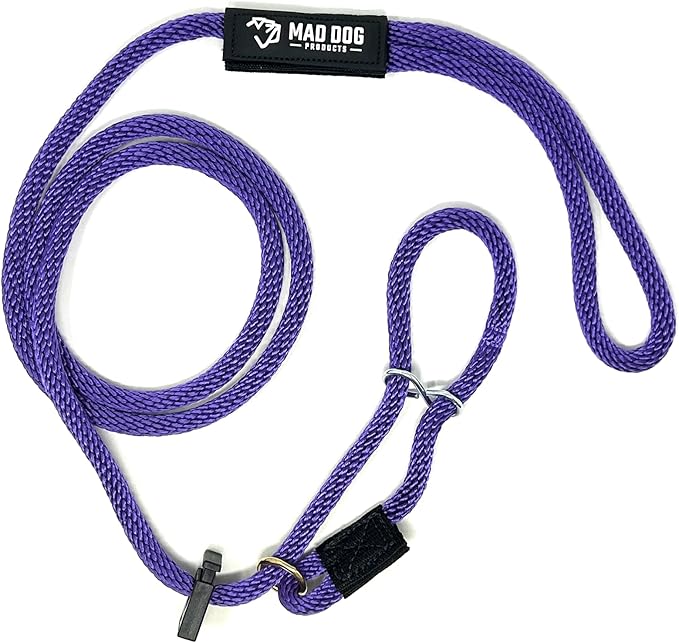 Mad Dog Products Easy Leader Dog Leash 3/8" x 10' Purple Signature Rope - Made in USA