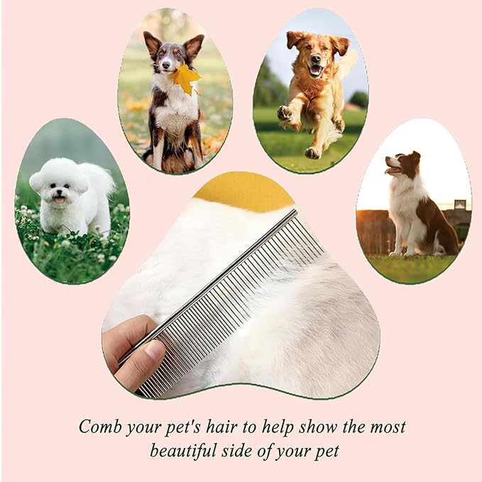 YOFANG 2PCS Slicker Brush for Dogs & Pet Comb,Professional Dog Grooming Brush (Goldendoodles,Poodles,Labradoodles) with Round Pins to Effectively Remove Tangles, Knots and Mats Silvery