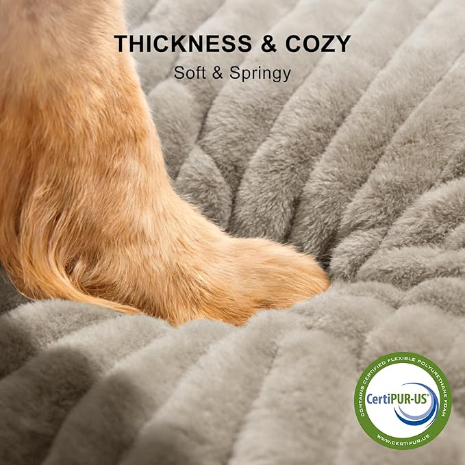 FURTIME Dog Bed for Small Medium Dog, Washable Orthopedic Pet Bed with Removable Cover, Rectangle Soft Calming Sleeping Puppy Bed Durable Pet Cuddler with Anti-Slip Bottom