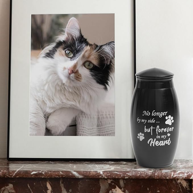 Pet Memorial Dog Keepsake Urn, 5.5 inches Small & Medium Stainless Steel Cremation Urn,Pet Paw Print Memorial Urn for Dog and Cat Ashes,Loss Pet Sympathy Remembrance Gift(25 lbs Capacity)