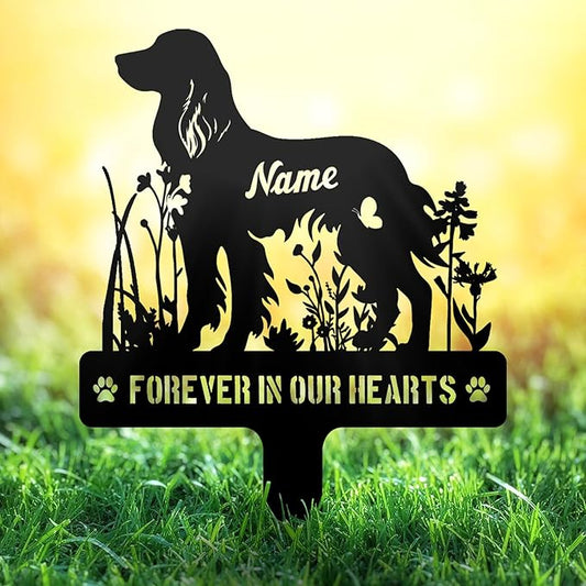 Custom Setter English Setter Memorial Stake, Personalized Dog Grave Marker, Metal Pet Tombstone, Outdoor Sympathy Sign for Garden Yard Decor, Pet Loss Gift