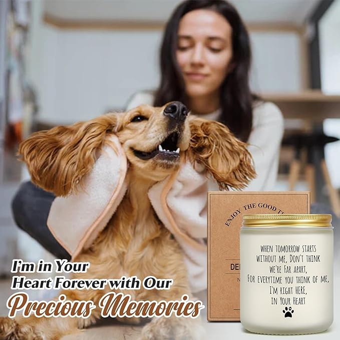 Dog Memorial Gifts for Loss of Dog, Pet Loss Gifts, Sympathy Candle for Cats Doggie Passing Away, Bereavement Remembrance Grief Condolence Present for Pet Lovers Friends Families in Memory of Doggie
