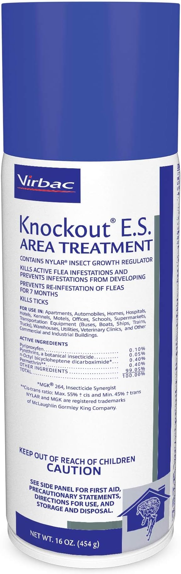 Virbac Knockout E.S. Area Treatment Carpet Spray, 16-Ounce