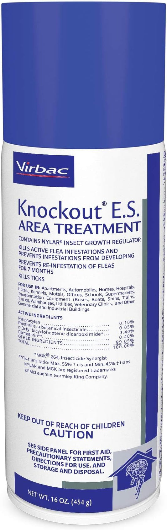 Virbac Knockout E.S. Area Treatment Carpet Spray, 16-Ounce