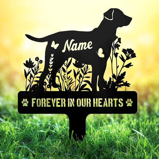 Custom Labrador Retriever Lab Dog Memorial Stake, Personalized Dog Grave Marker, Metal Pet Tombstone, Outdoor Sympathy Sign for Garden Yard Decor, Pet Loss Gift