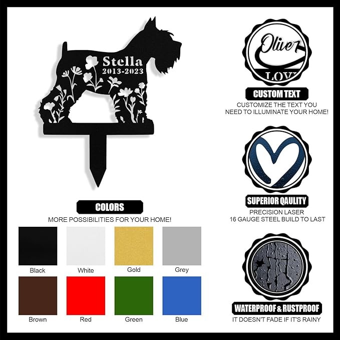 Custom Dog Grave Markers Outdoor, Personalized Pet Grave Marker Stake Dog Memorial, Outdoor Weatherproof Pet Cemetery Sign, Personalized Dog Memorial Gifts for Loss of Dog
