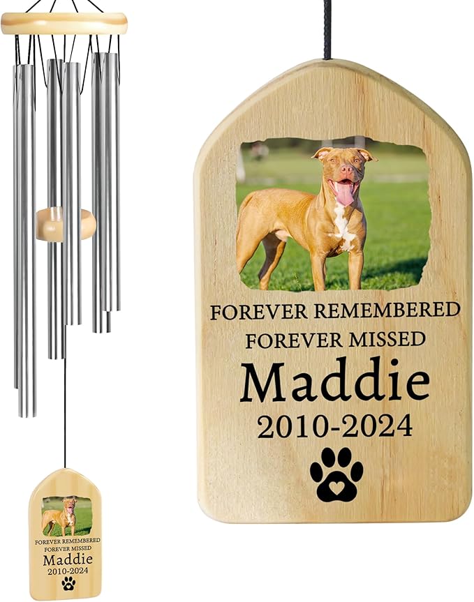 Pet Memorial Wind Chime, Pet Loss Gifts, Pet Memorial Gifts for Dogs, Dog Memorial Gifts for Loss of Dog, Loss of Dog Sympathy Gift, Dog Remembrance Gift, in Memory of Dog Cat - Forever Remembered