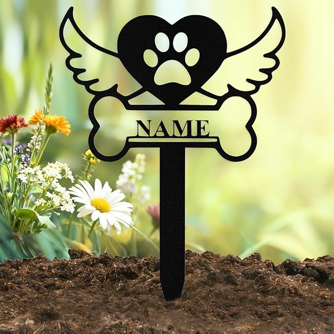 Custom Dog Grave Markers Outdoor, Personalized Pet Grave Marker Stake Dog Memorial, Outdoor Weatherproof Pet Cemetery Sign, Personalized Dog Memorial Gifts for Loss of Dog