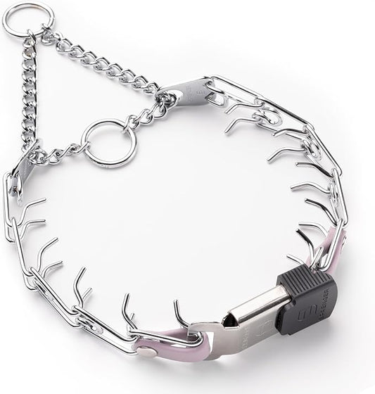 Herm Sprenger Chrome Plated Steel Dog Collar with Quick Release ClicLock Buckle O-Ring Biothane Insert Training Collar Made in Germany (Pastel Purple, 16in x 2.25mm(Neck Size up to 13-14in))