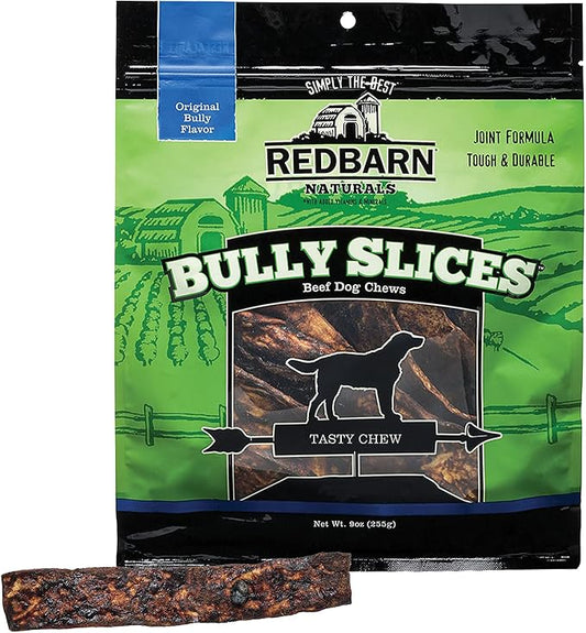 Redbarn Bully Slices for Dogs, Highly Palatable, Long-Lasting Natural Dental Treats with Functional Ingredients, 9 oz. (Pack of 3) - Original Bully