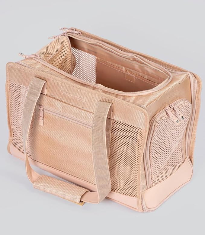 OSKAR&FRIENDS Airline-Approved Pet Carrier for Small Dogs & Cats (Up to 20 lbs) – Soft-Sided Travel Carrier with Luggage Strap, Cozy Sherpa Pad, Mesh Panels & Safety Tether