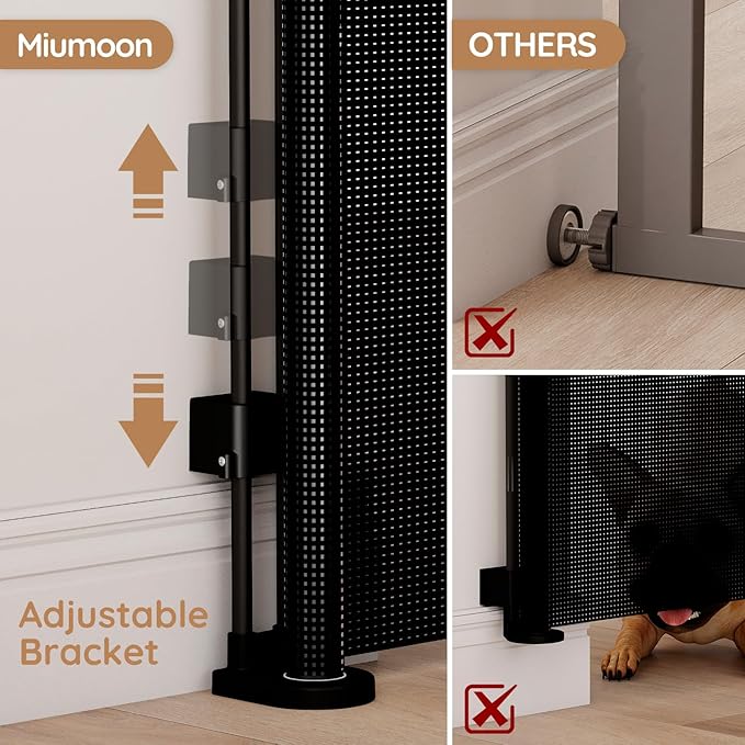 One-Hand Operation Retractable Baby Gates, 200 inch Retractable Gate with Reinforced Strip Design to Prevent Crawling Through, 16 FT Outdoor Retractable Gates Extra Wide for Garage