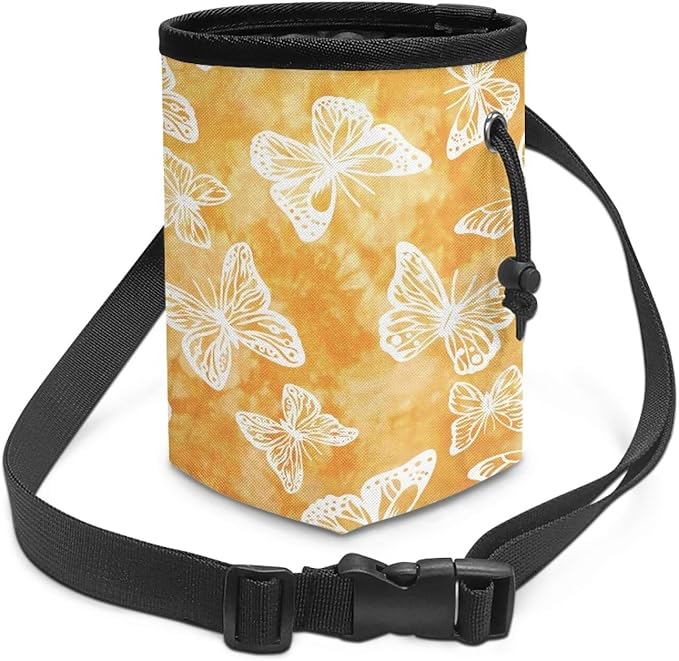 Butterflies Puppy Treat Bag 3 Ways to Wear, Dog Treat Pouch Closes Easy to Prevent Spills Pocket Sized Puppy Dog Training Treat Bag Perfect for Long Walks Or Training