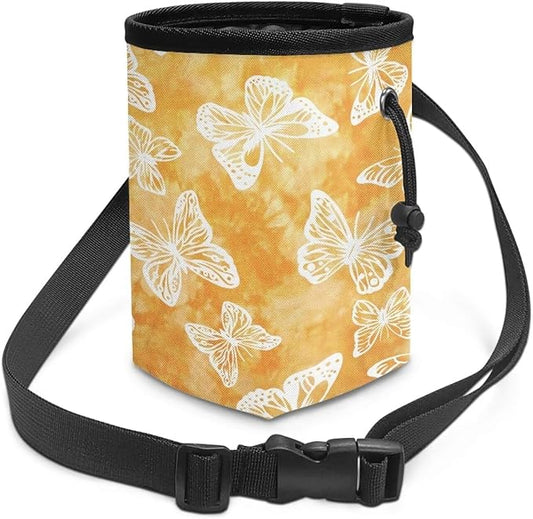 Butterflies Puppy Treat Bag 3 Ways to Wear, Dog Treat Pouch Closes Easy to Prevent Spills Pocket Sized Puppy Dog Training Treat Bag Perfect for Long Walks Or Training