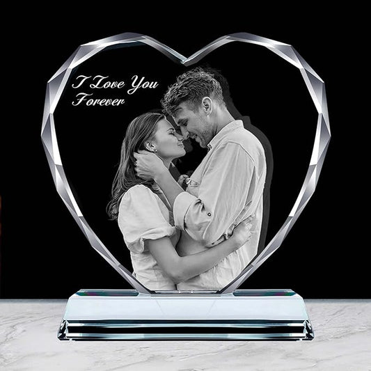 Emoragifou Custom Picture Crystal Frames, Personalized Gifts For Boyfriend Girlfriend, Christmas Customized Anniversary Birthday Gift For Women Mom Him Her Dad Wife, Romantic Memorial Wedding Gifts