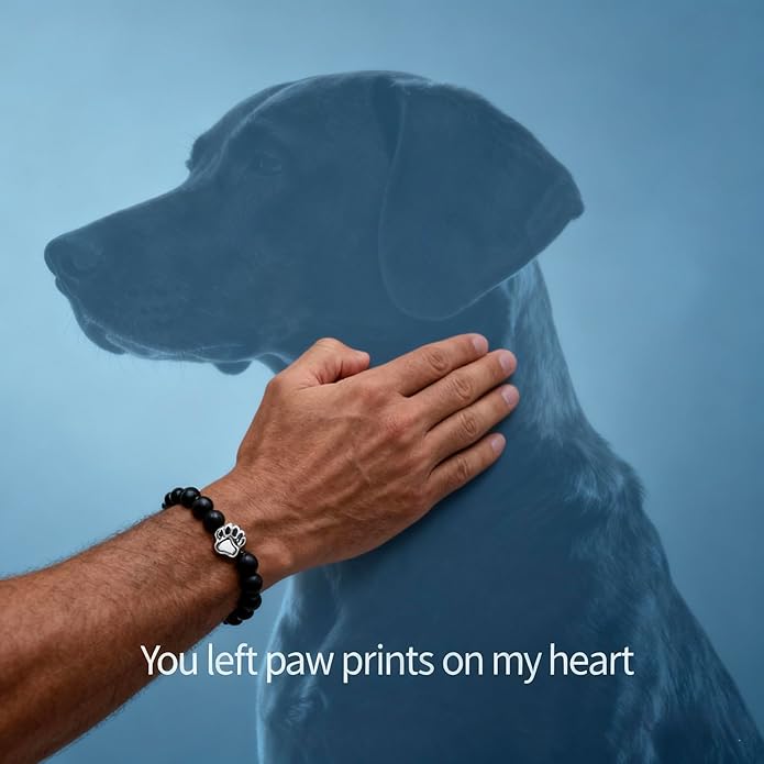 LINGYUAN Pet Memorial Gifts for Dogs Cats, Pet Memorial Bracelet, Remembrance Pet Loss Sympathy Gift for Cat Dog Lovers, Bereavement Gifts for Loss of Pet