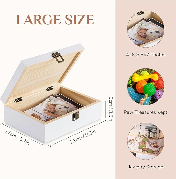 Pet Memorial Gifts for Dogs: Wooden Memory Box Urn for Dog Ashes - Sympathy Remembrance Gift for Dog Lovers Hold Keepsakes