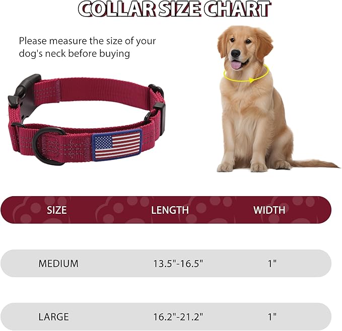 Martingale Dog Collar Quick Release Buckle No Pull Reflective Non-Slip for Medium Large Dogs Training (Wine Red, Medium)