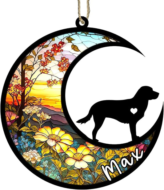 Personalized Dog Memorial, Custom Name Labrador Retriever Dog Christmas Ornament with Name, Custom Breeds, Pet Loss Light Catcher, Gifts for Lovers Loss of Pet Sympathy on Mothers Day Christmas