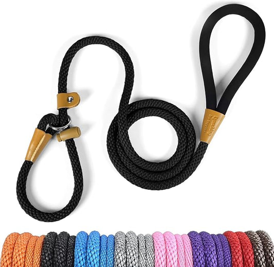 lynxking Dog Leash Slip Lead 5 6 8 FT Dog Training Leash Strong Heavy Duty Braided No Pull Training Lead for Small Medium Large Dogs