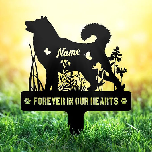 Custom Alaskan Malamute Mally Dog Memorial Stake, Personalized Dog Grave Marker, Metal Pet Tombstone, Outdoor Sympathy Sign for Garden Yard Decor, Pet Loss Gift