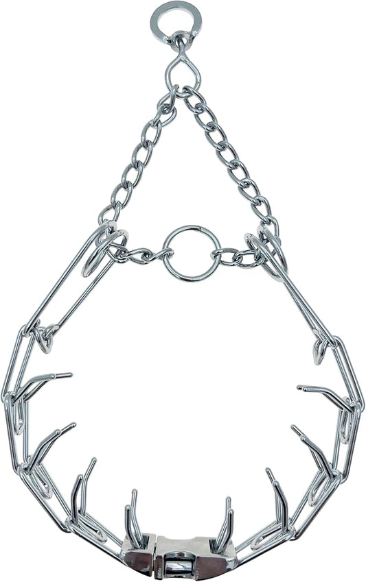 Adjustable Dog Ｎo Pull Ｃollar for Small Medium Large Dogs (Silver, S)