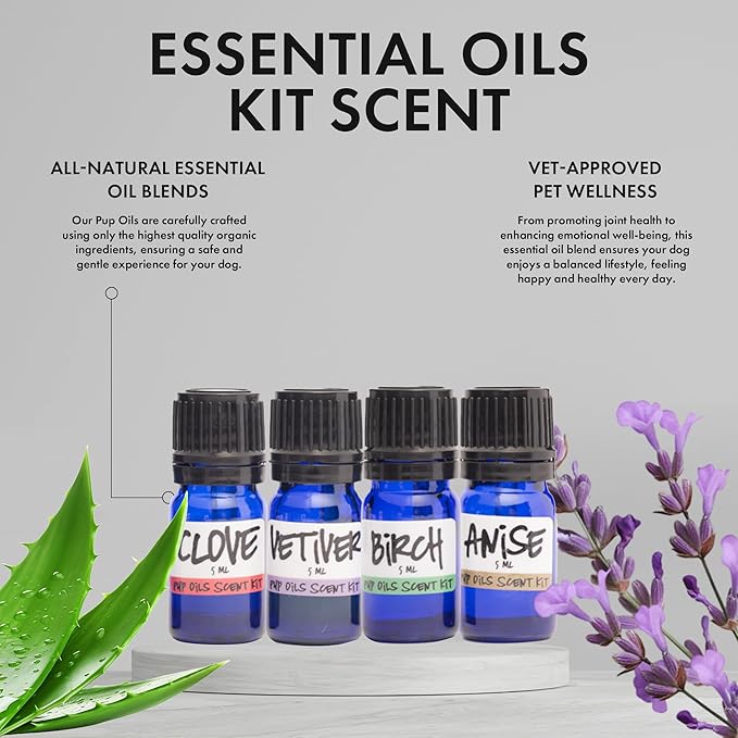Ink Oil - Pup Scent Work Starter Kit I AKC Training Kit I Complete Nose Scentwork - Anise, Birch, Clove & Cypress Scent I Portable Small Aid Kit for Pet Home or AKC Trainer - Pure Essential Oils Sets