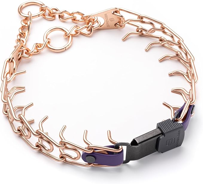 Herm Sprenger Curogan Dog Collar with Short Links and Quick Release ClicLock Buckle and Biothane Insert Made in Germany 20in x 3.0mm (Neck Size up to 16-17in) (Violet Purple)