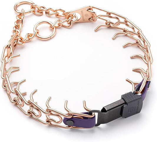 Herm Sprenger Curogan Dog Collar with Short Links and Quick Release ClicLock Buckle and Biothane Insert Made in Germany 20in x 3.0mm (Neck Size up to 16-17in) (Violet Purple)