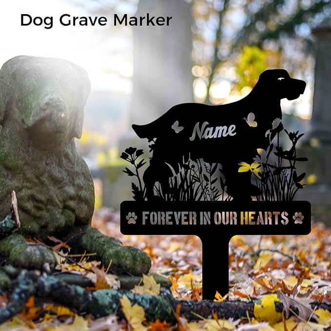 Custom Springer Spaniel Springer Dog Memorial Stake, Personalized Dog Grave Marker, Metal Pet Tombstone, Outdoor Sympathy Sign for Garden Yard Decor, Pet Loss Gift