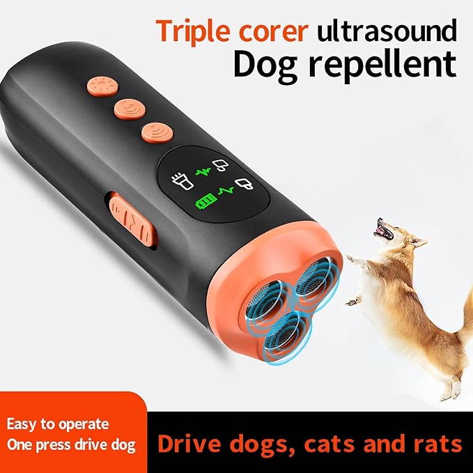 2026 Dog Bark Deterrent,Rechargeable Sonic Dog Repeller,Safe 25KHz Sonic Frequency Transmitter,Anti Bark Device for Dogs,50ft Range Professional Dog Training Tool,LED Indoor/Outdoor Barking Silencer.